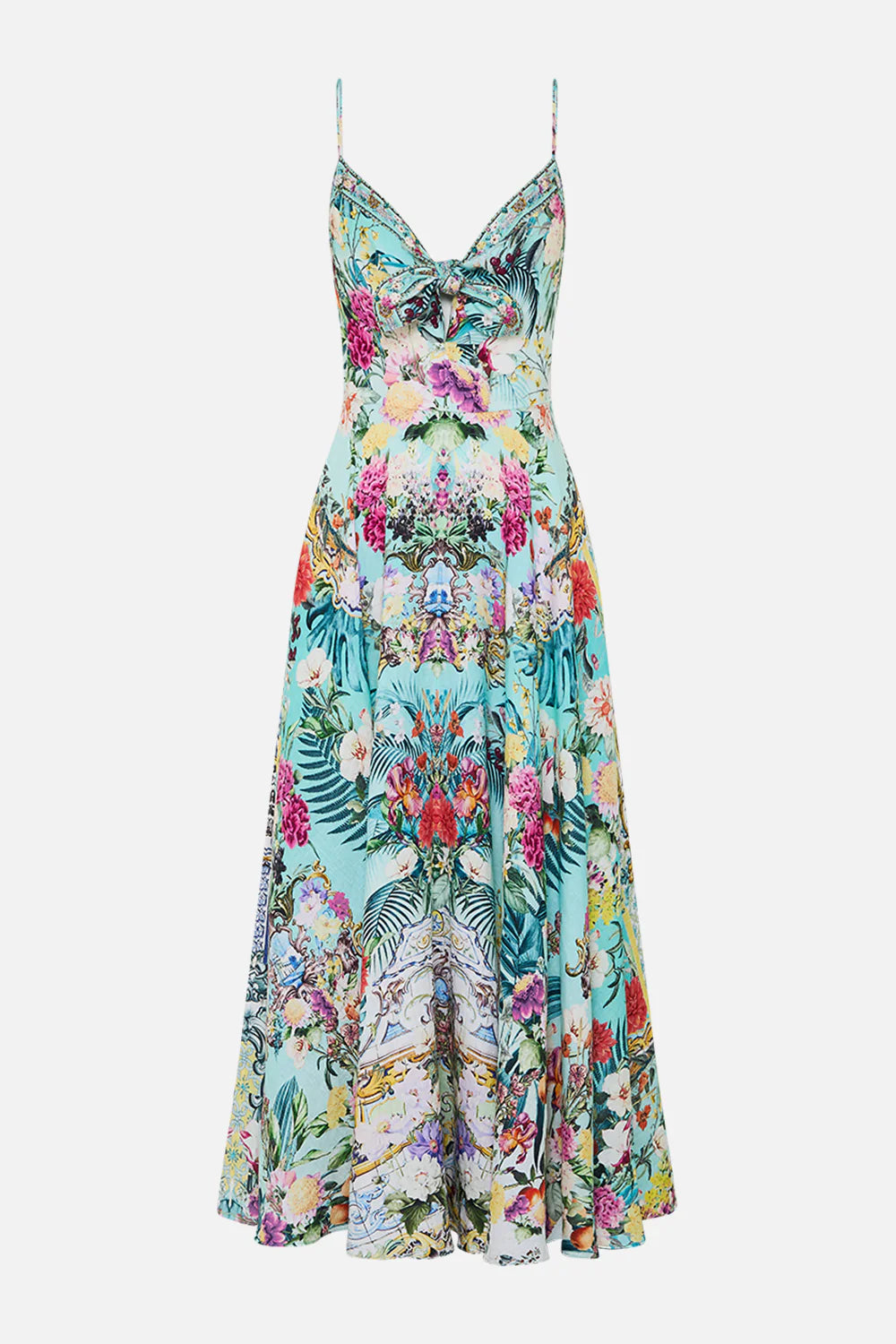 THE GARDENS OF QUELEZ TIE FRONT DRESS