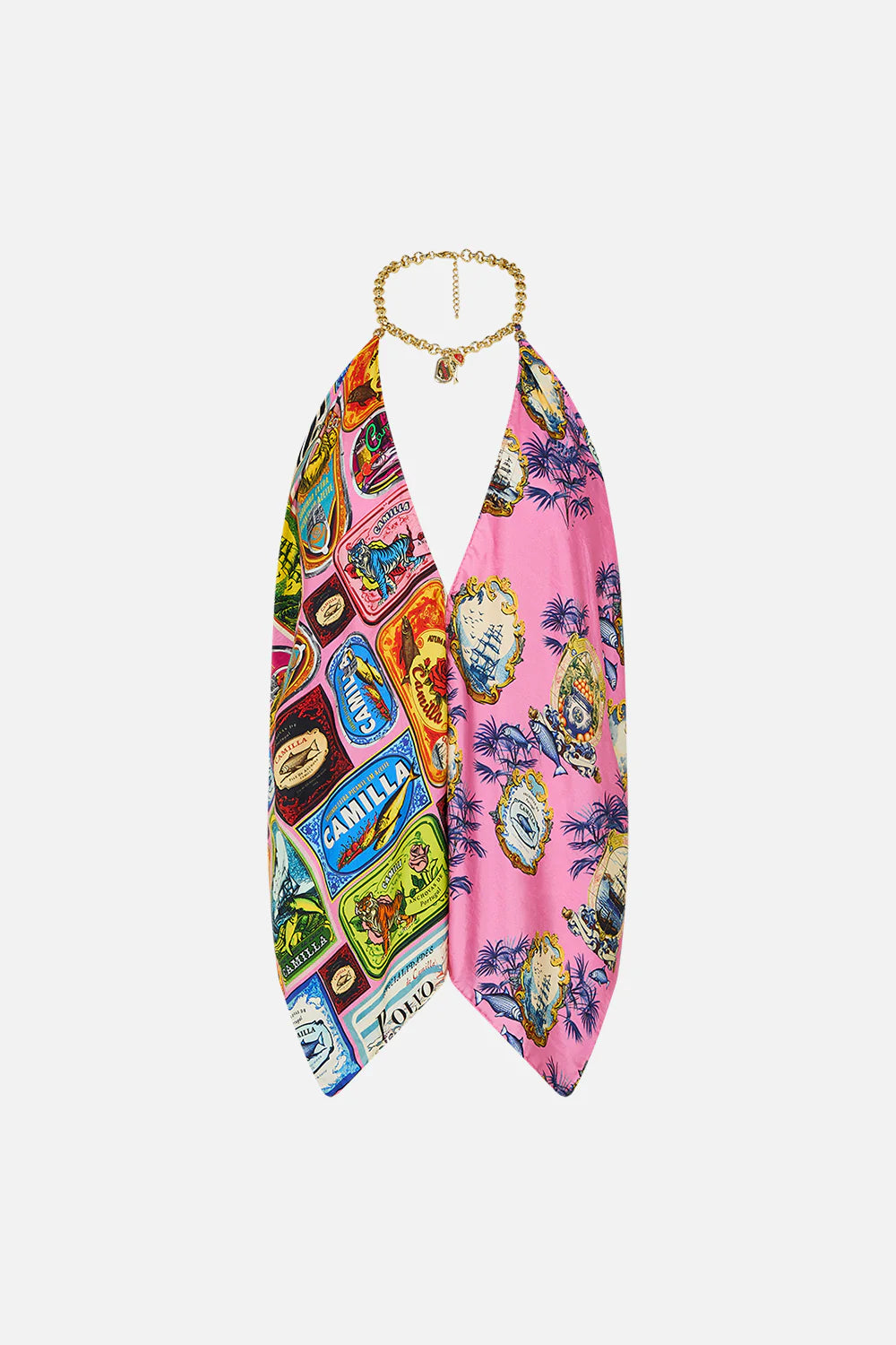 SALTY SPLENDOUR KNOTTED SCARF TOP