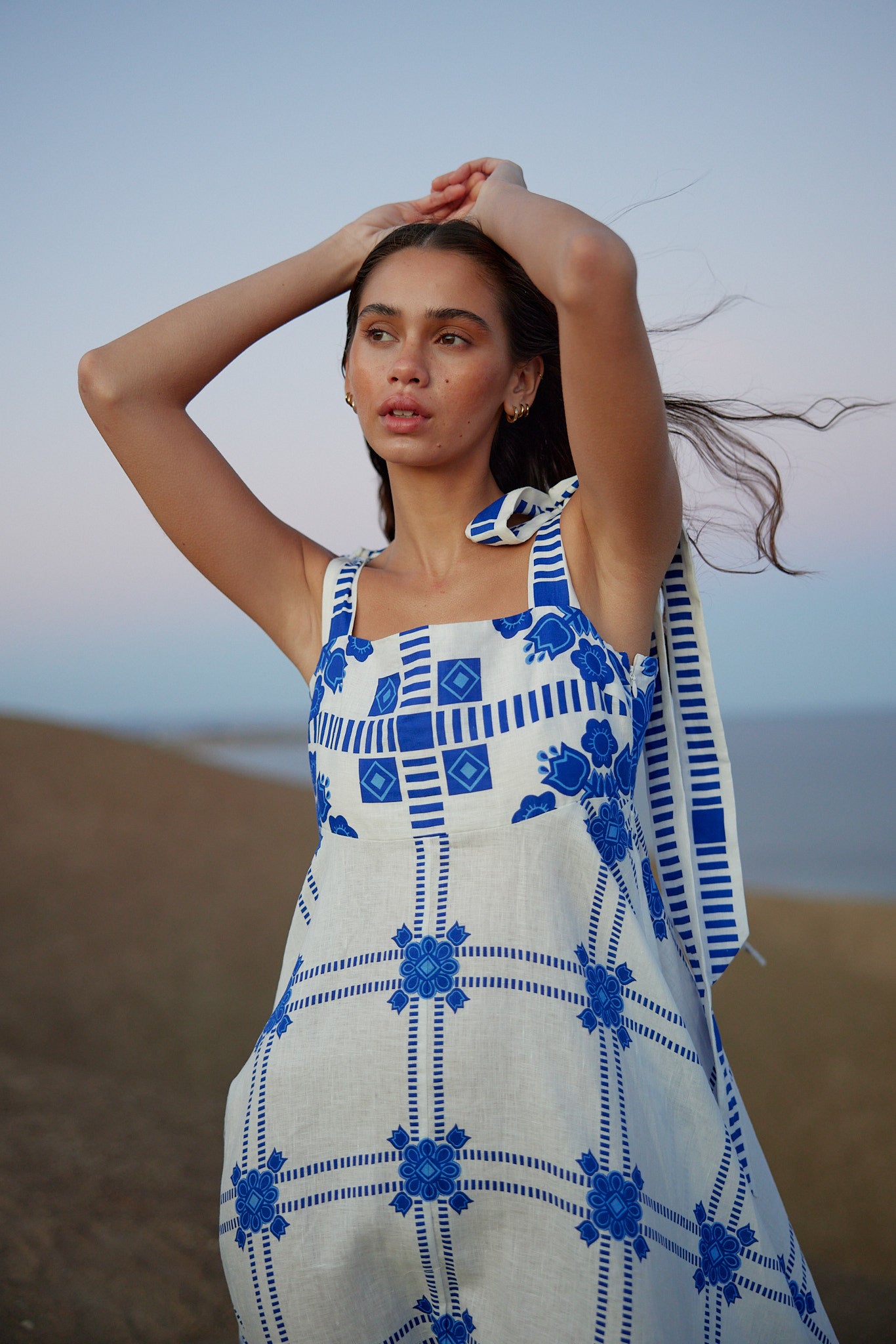 PIPPA DRESS - MEDITERRANEAN/FOAM