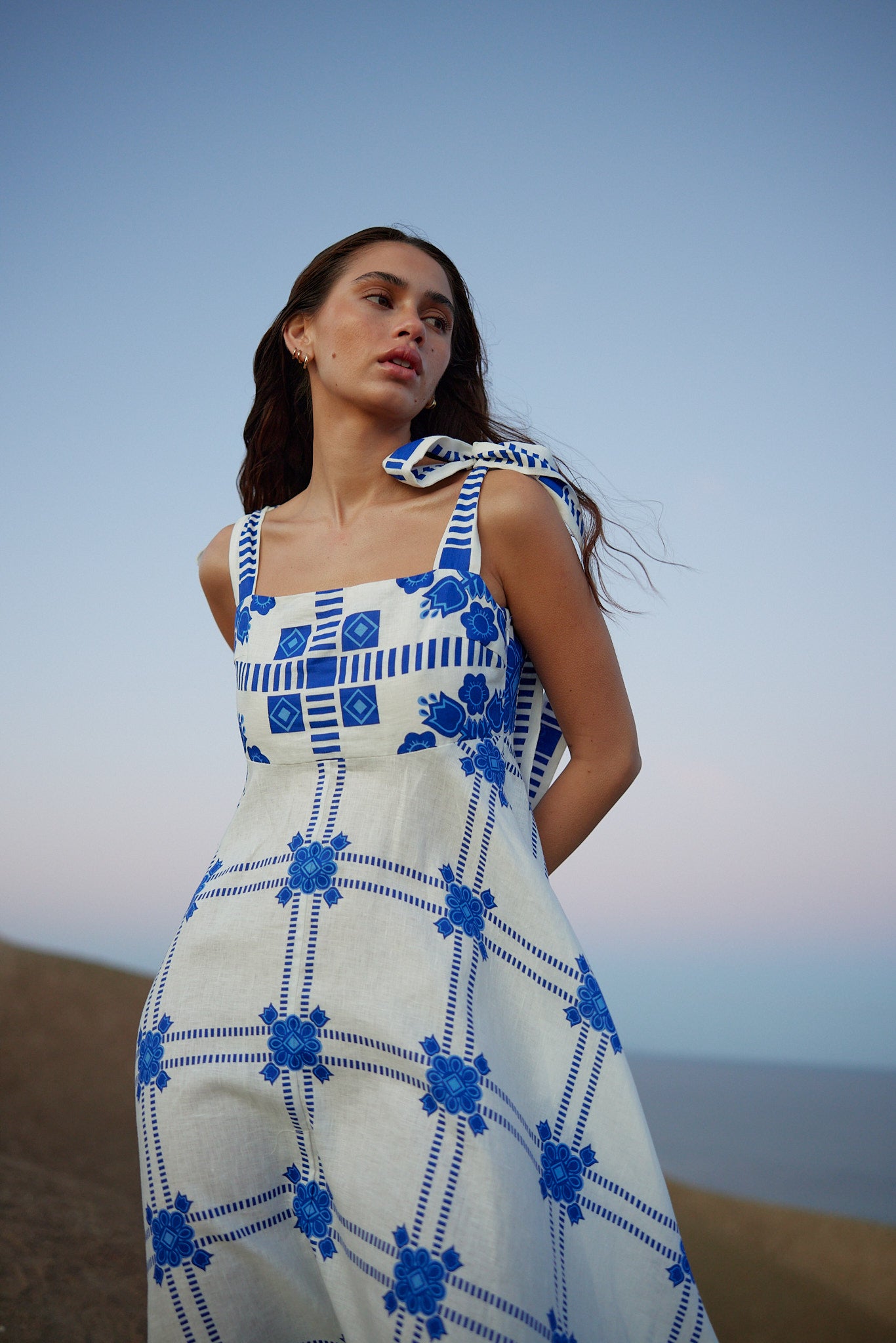 PIPPA DRESS - MEDITERRANEAN/FOAM