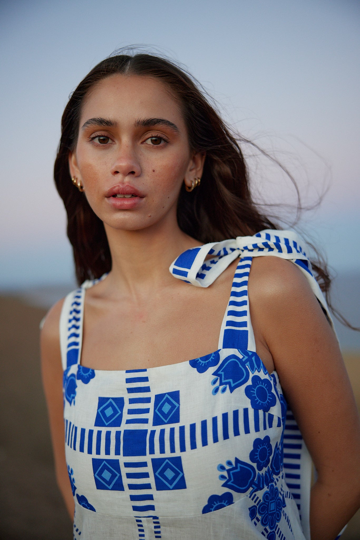 PIPPA DRESS - MEDITERRANEAN/FOAM