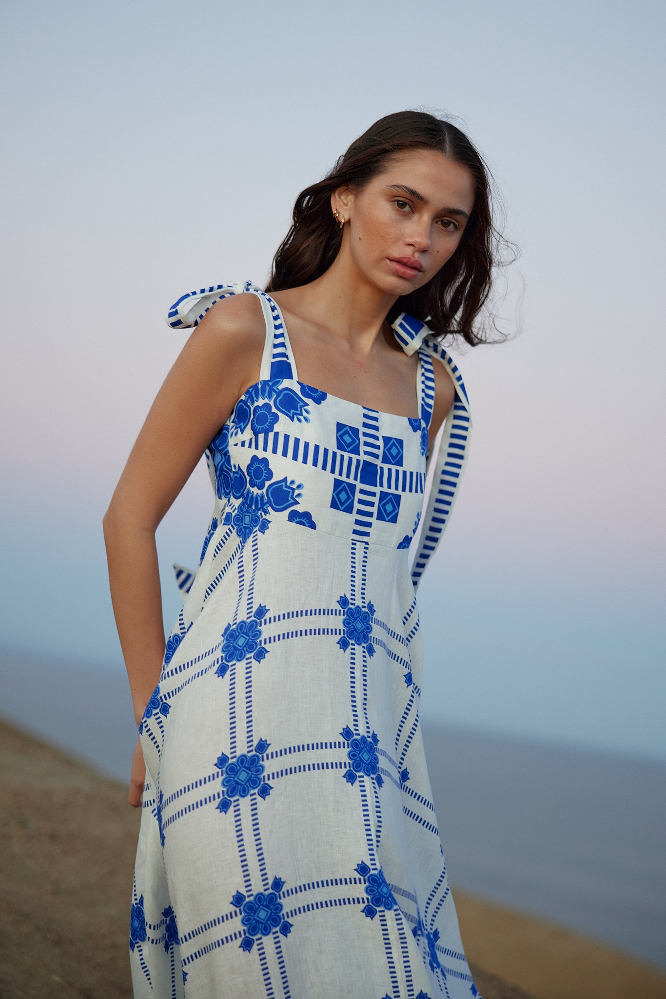 PIPPA DRESS - MEDITERRANEAN/FOAM
