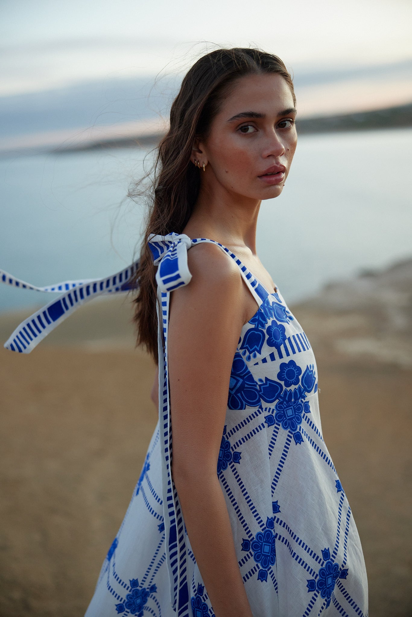PIPPA DRESS - MEDITERRANEAN/FOAM