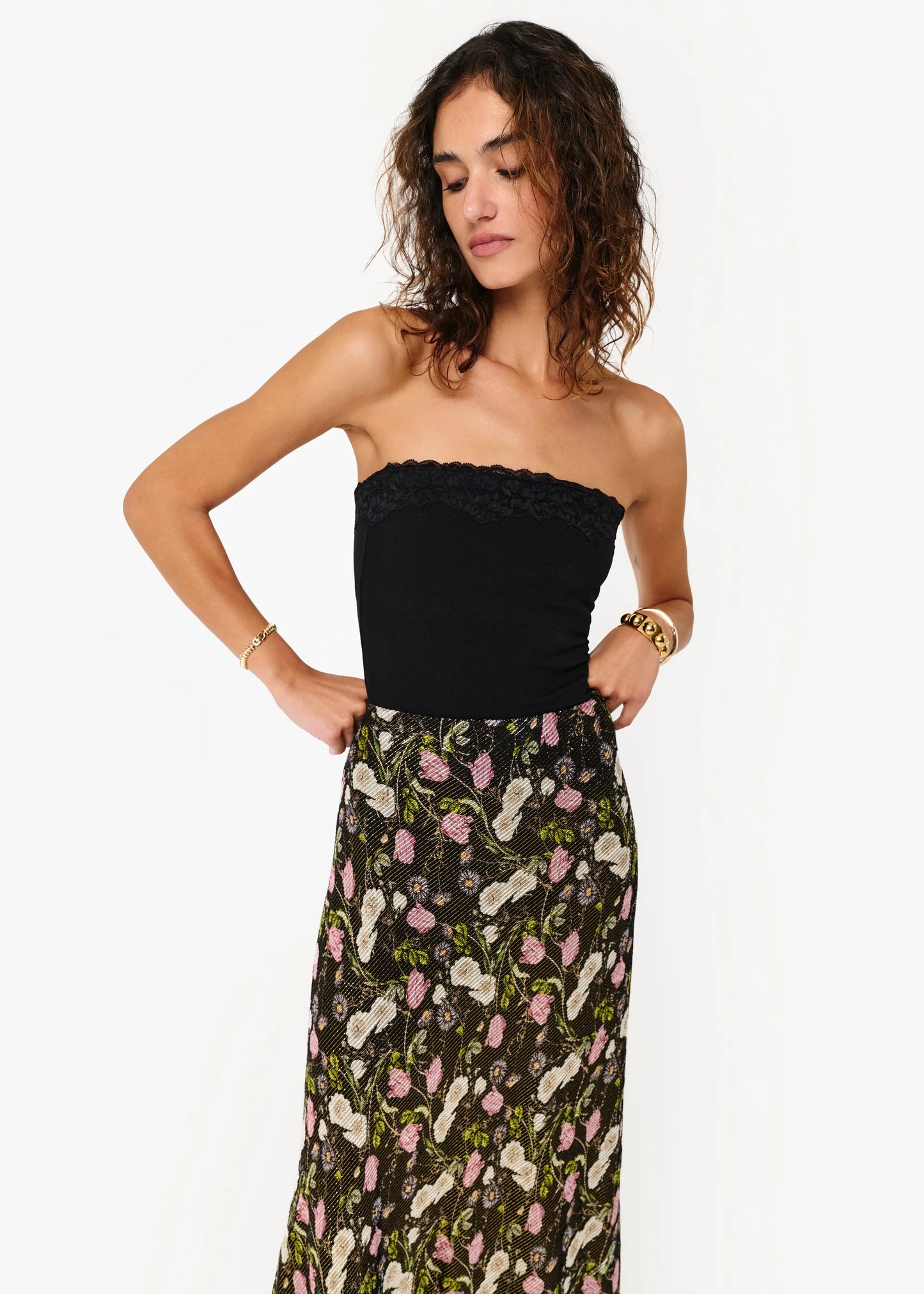 *PREORDER* RAMA STRAPLESS KNIT CAMISOLE - BLACK