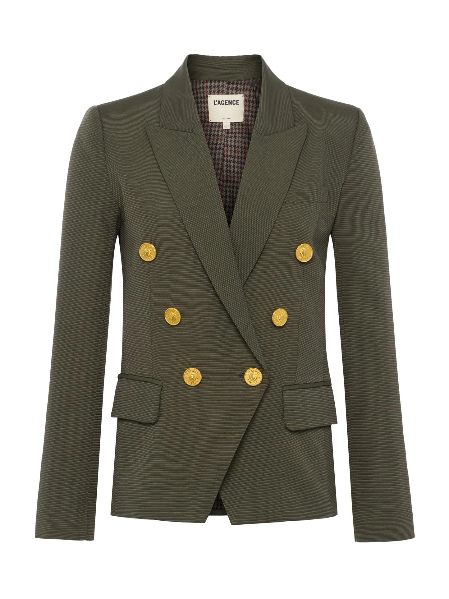 KENZIE BLAZER - DEEP OLIVER/HOUNDSTOOTH