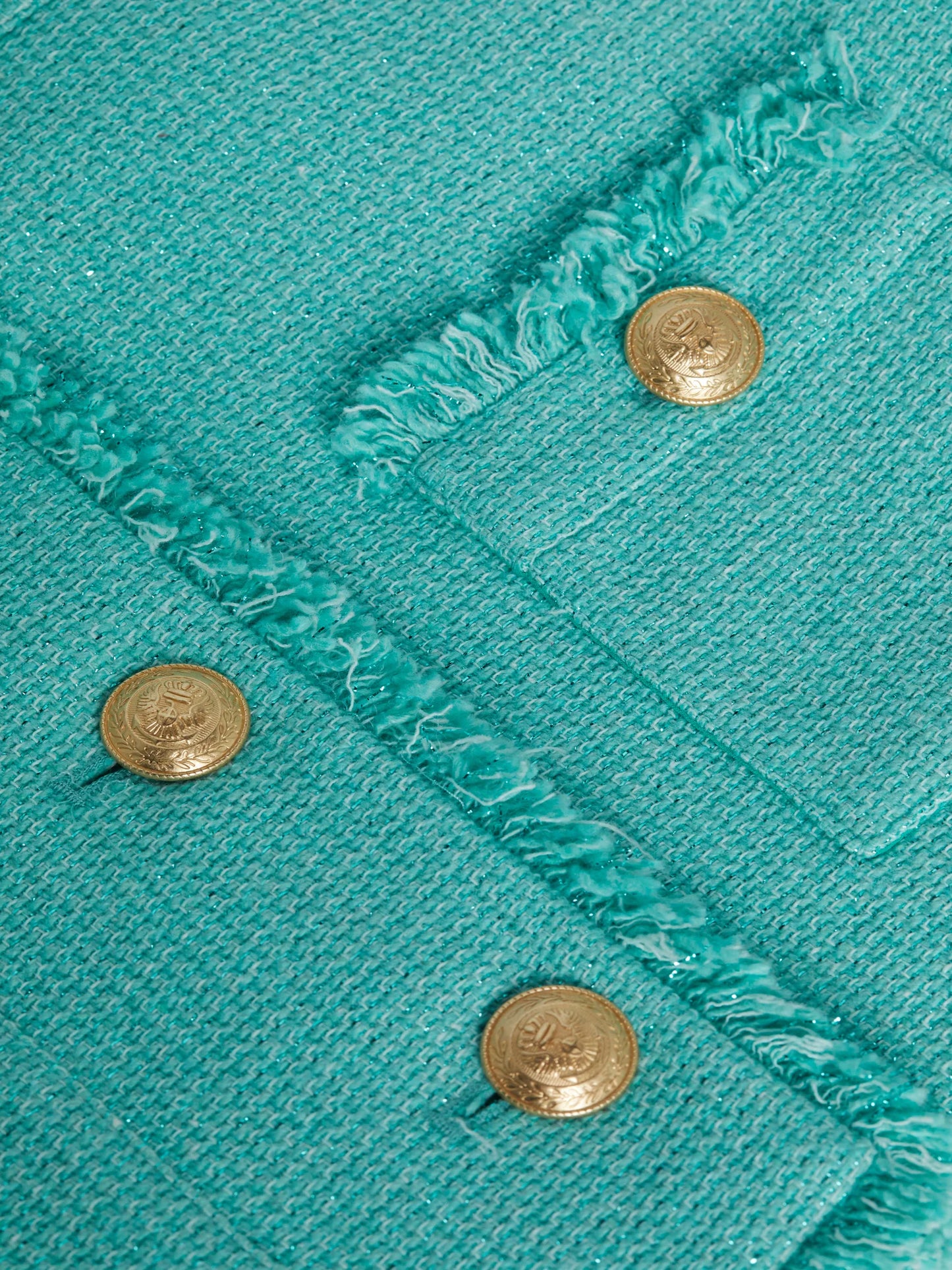 SYLVIA TWEED JACKET - AQUA/NICKEL