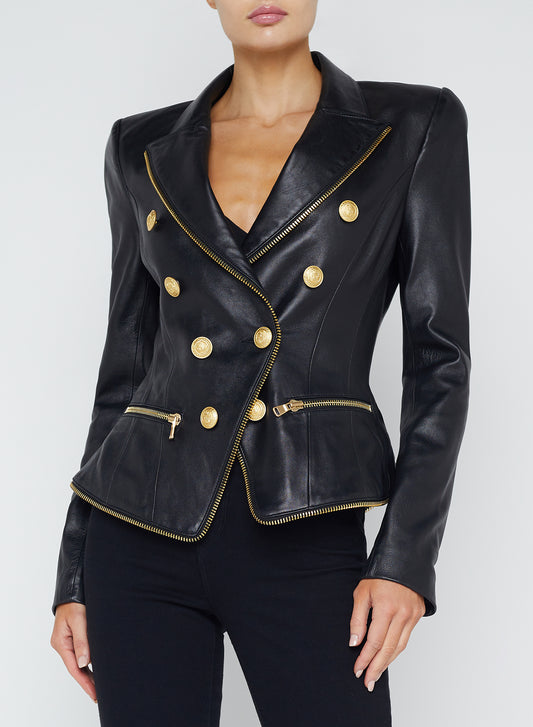 *PREORDER* OTTILIE LEATHER JACKET - BLACK