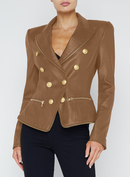 *PREORDER* OTTILIE LEATHER JACKET - SOFT COGNAC