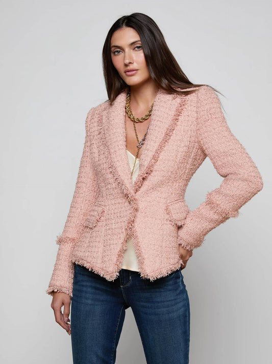 KAISLEY FLRAY BLAZER - DUSTY PINK
