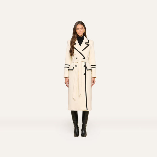 *PREORDER* IRENE LONG COAT COAT - IVORY/BLACK