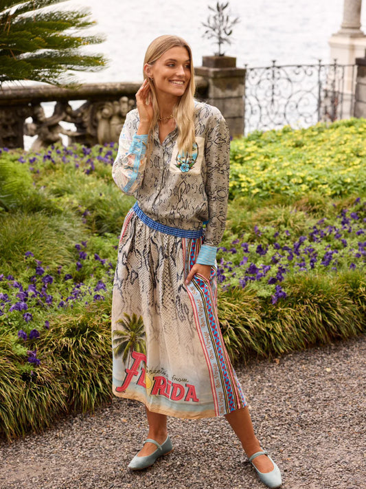 ISABEL PRINTED SHIRT - SNAKE