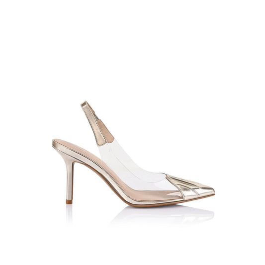 REMI SLINGBACK HEEL PUMP - GOLD