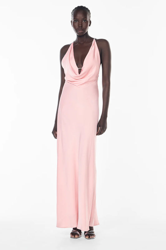 *PREORDER* FIRST DANCE COWL DRESS - PINK