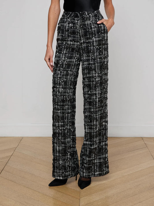 LIVVY PANT - TWEED BLACK SEQUIN
