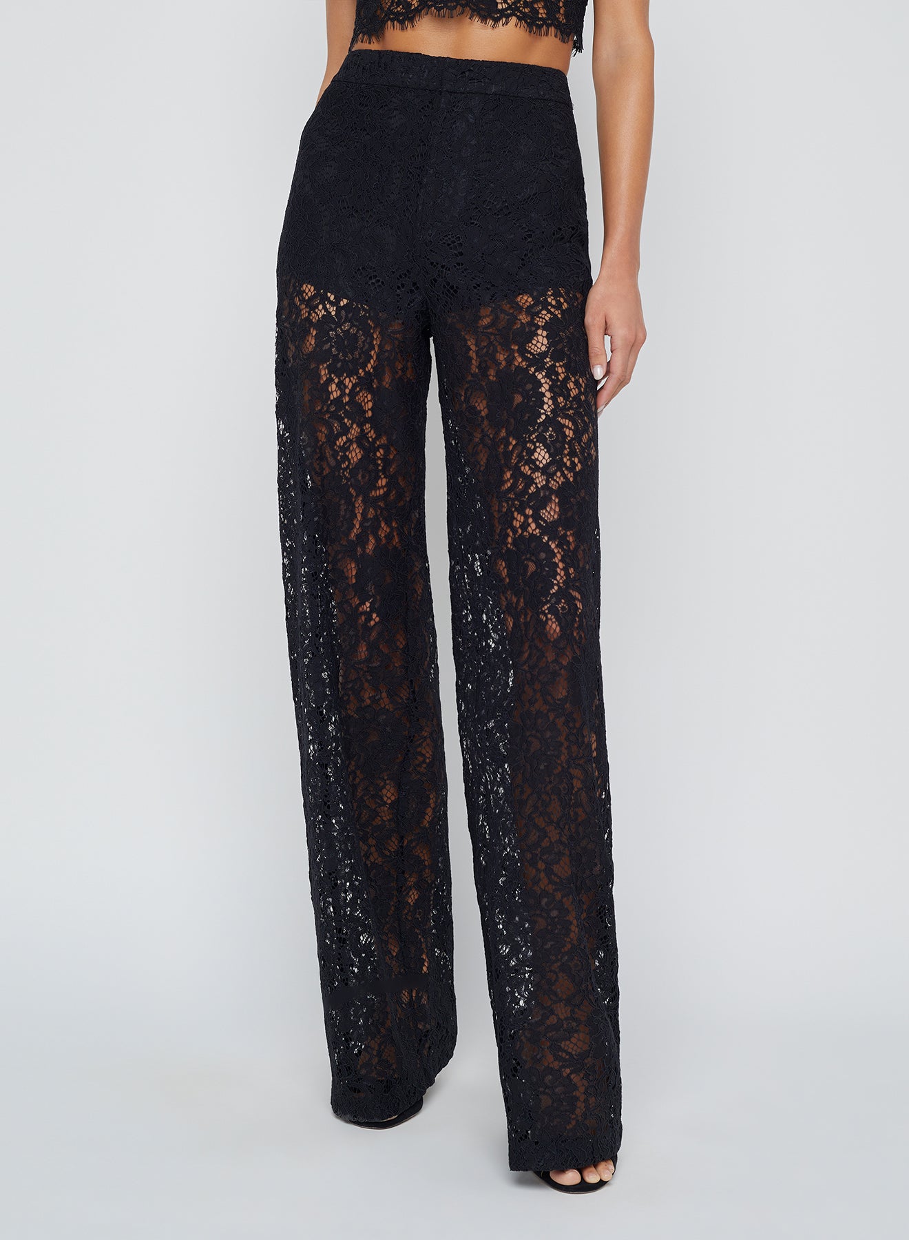 LIVVY LACE TROUSER - BLACK