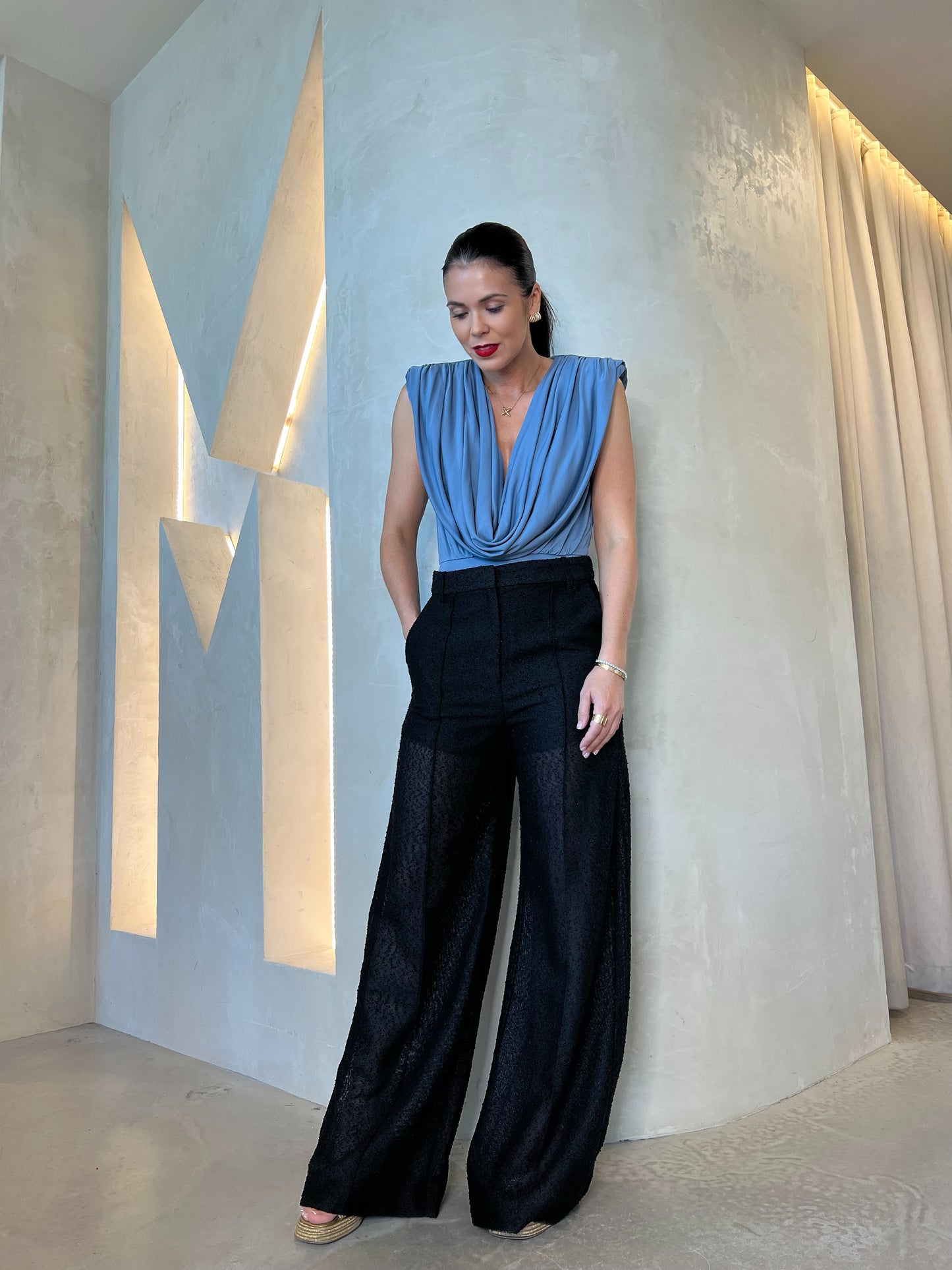 PALOMA BODYSUIT - DUSTY BLUE