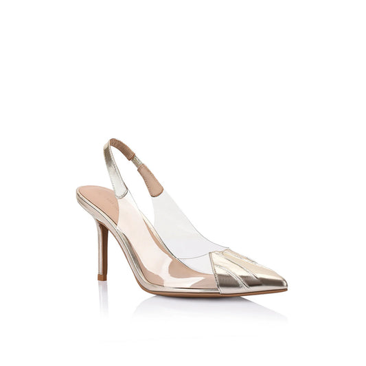 REMI SLINGBACK HEEL PUMP - GOLD