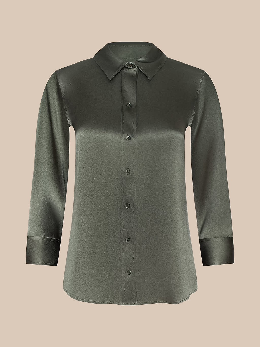 *PREORDER* DANI SILK BLOUSE - SMOKEY OLIVE
