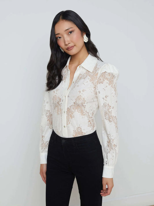 JENICA LACE BLOUSE - IVORY