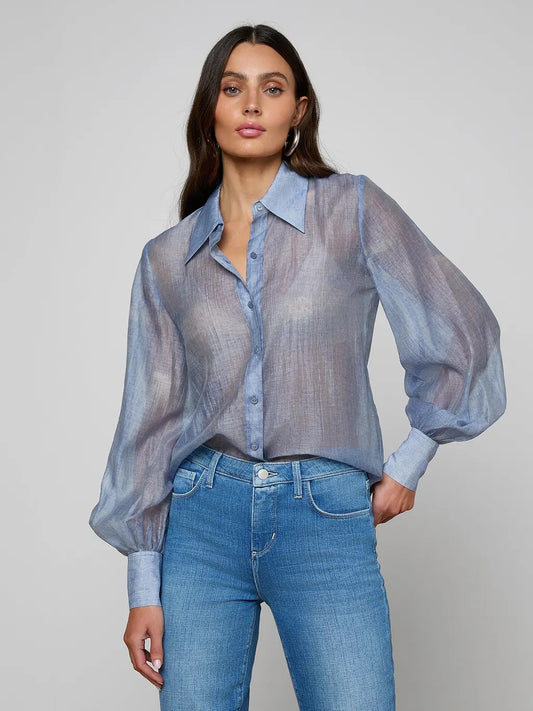 *PREORDER* JAYLEEN BLOUSE - PALE HARBOUR