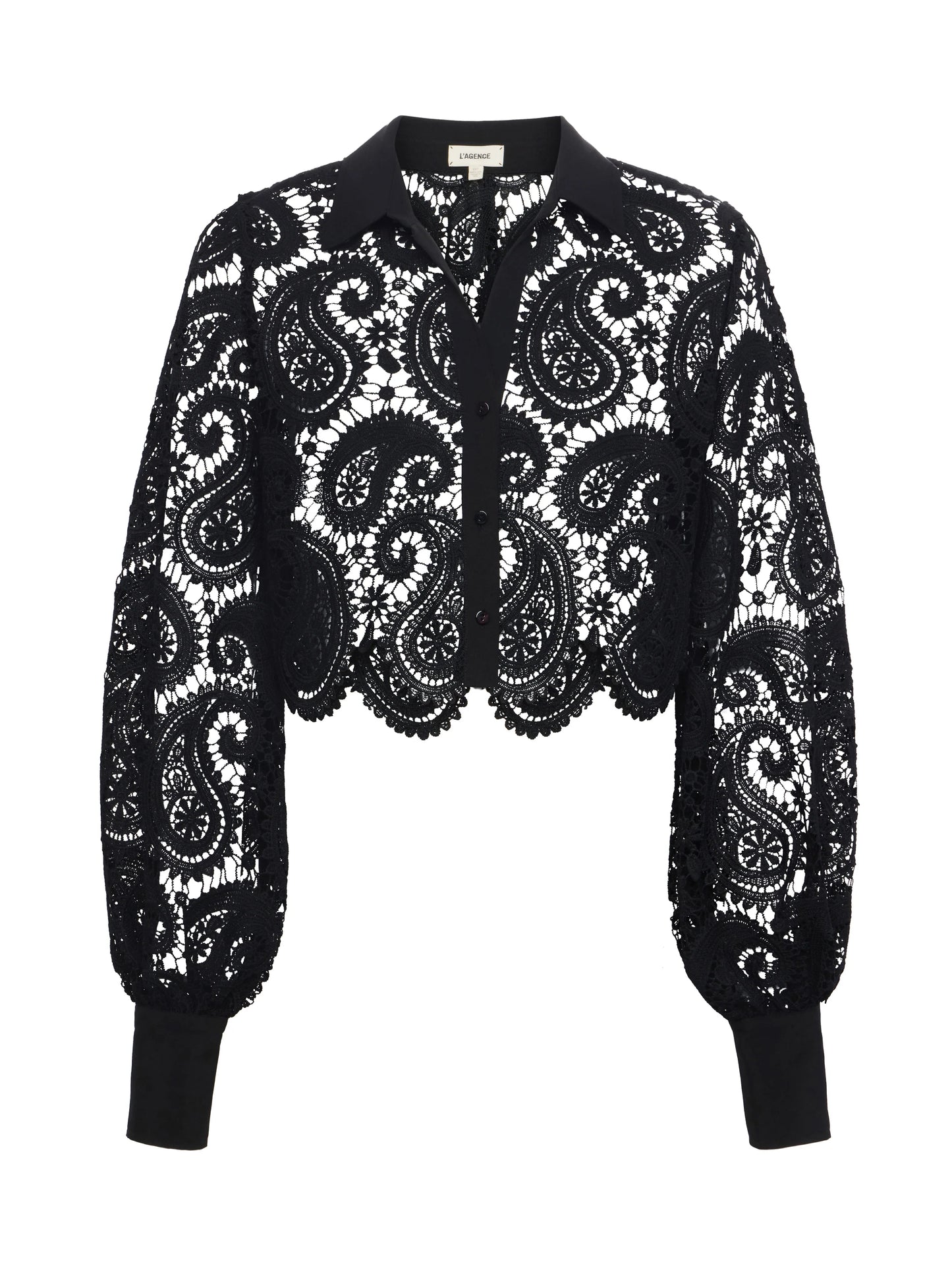ODELIA LACE BLOUSE - BLACK