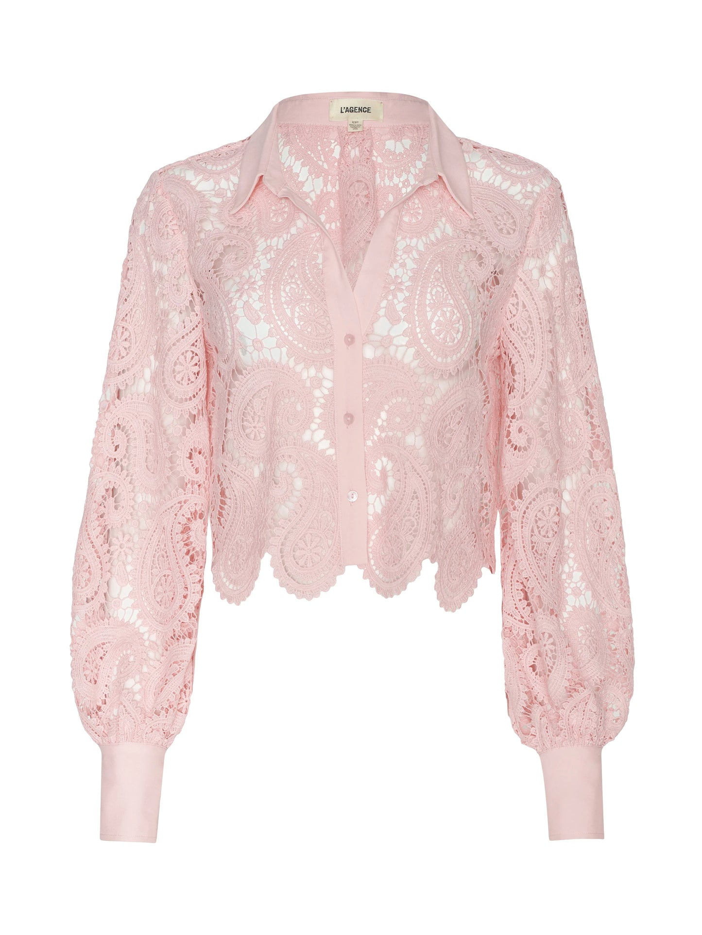 *PREORDER* ODELIA CROPPED LACE BLOUSE - BLUSH