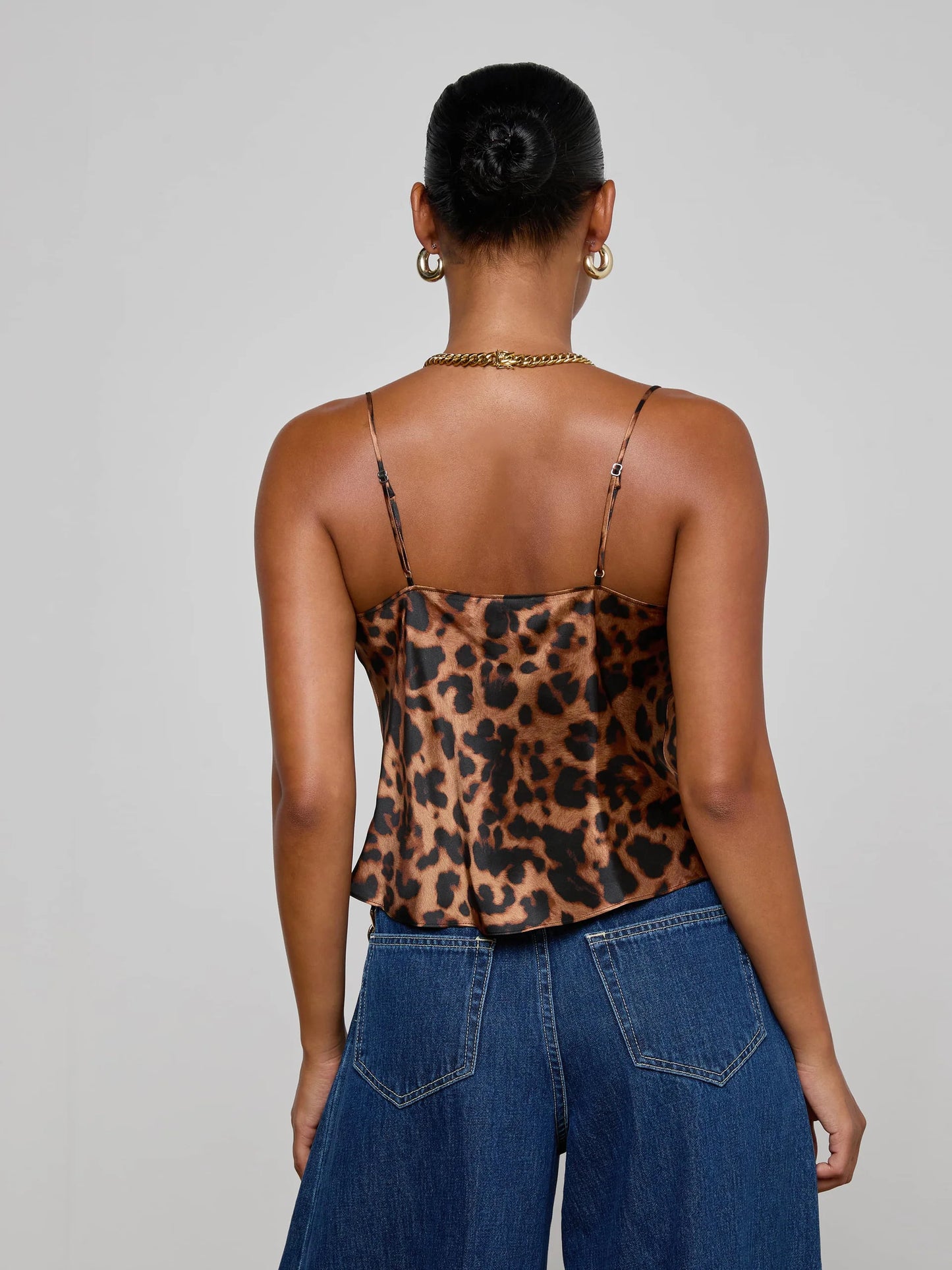 CALISTA COWL NECK CAMI - LEOPARD