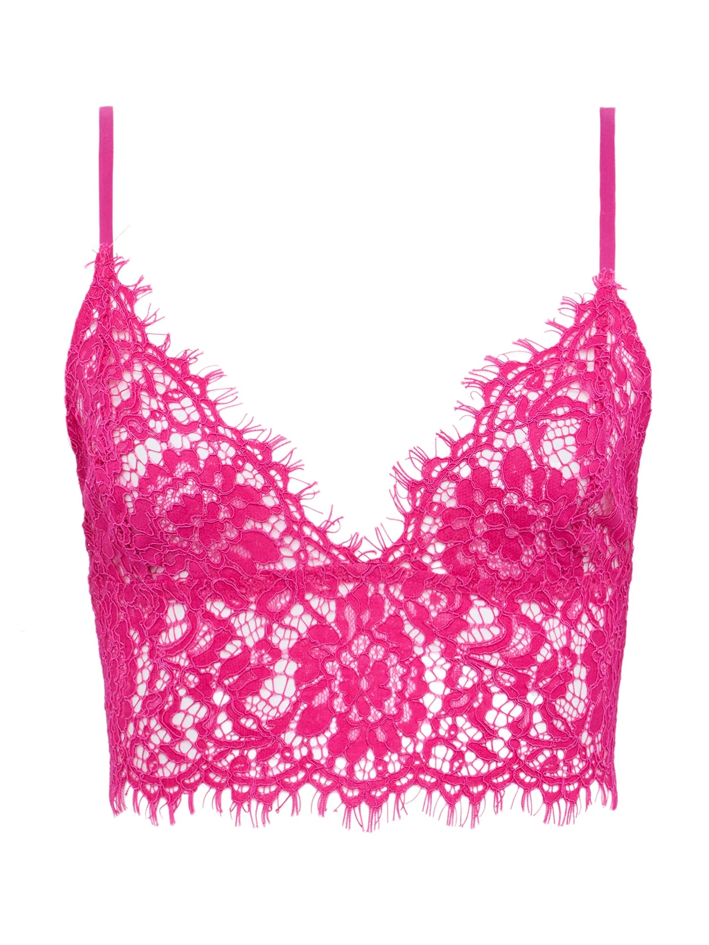 AISLIN LACE BRALETTE TOP - LIGHT RUBY