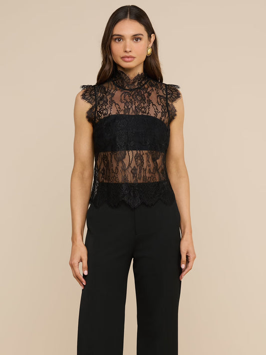*PREORDER* TOURS LACE TOP - BLACK