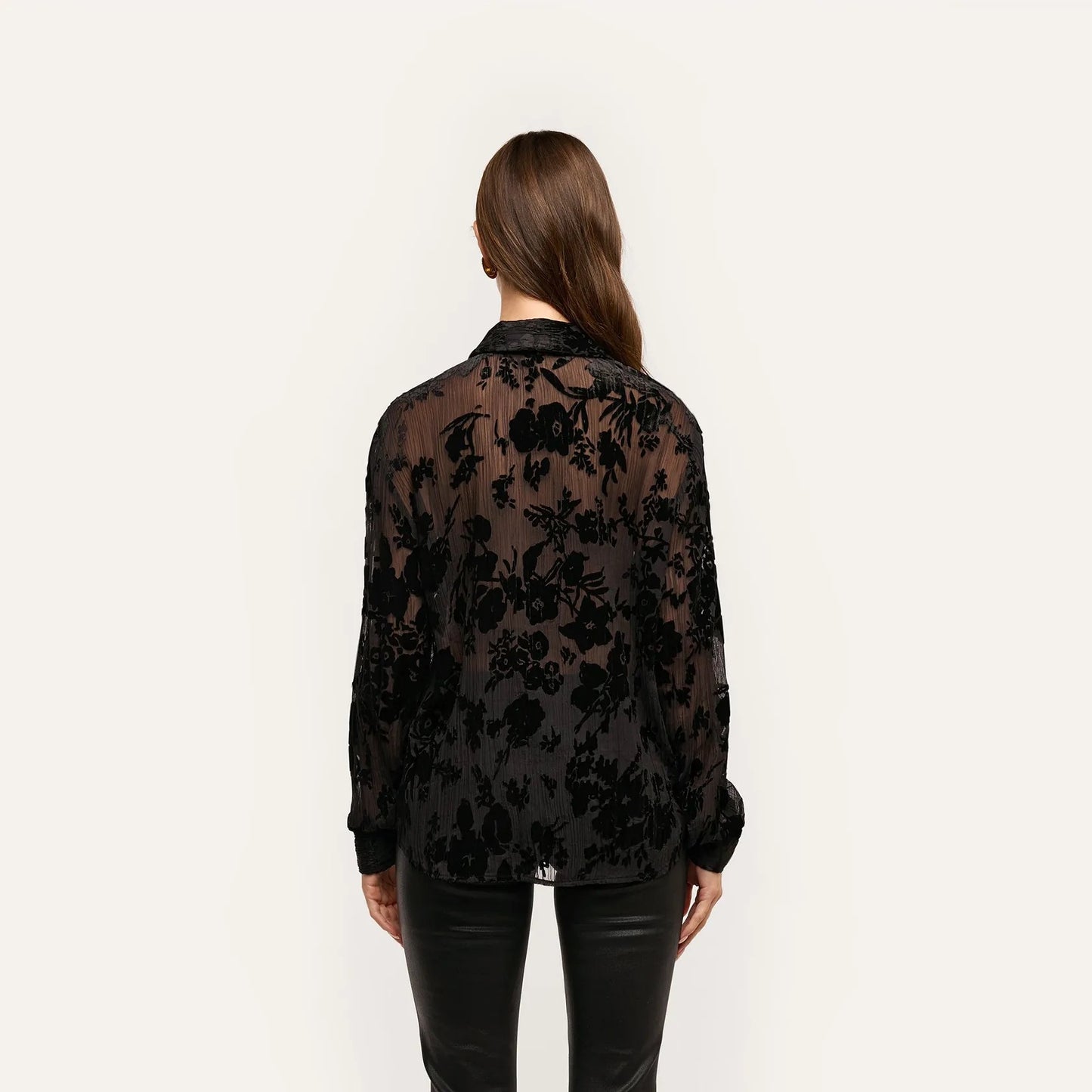 *PREORDER* LAURENT VELVET BLOUSE - BLACK