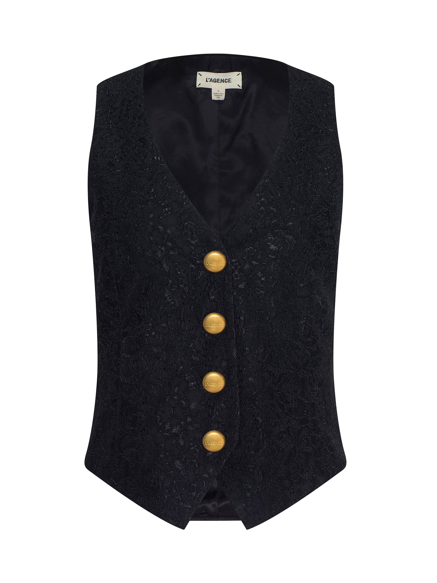 KINO LACE VEST - BLACK