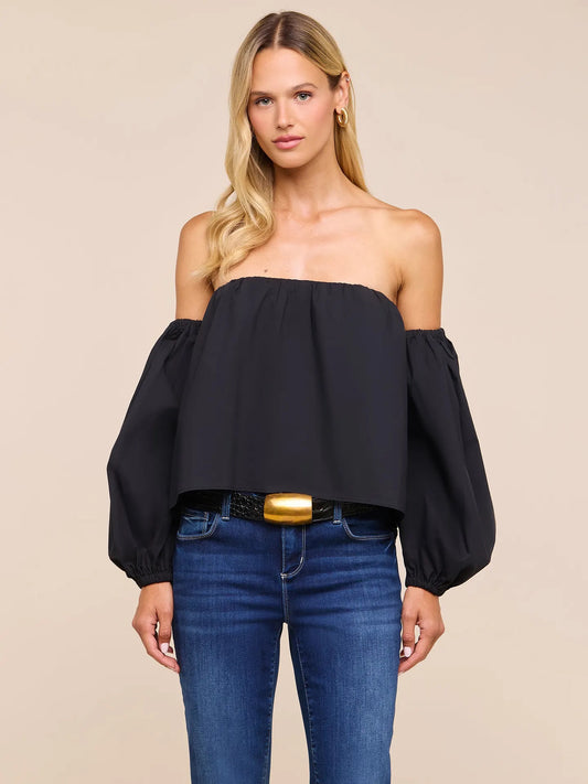 *PREORDER* SARAI OFF-SHOULDER TOP - BLACK