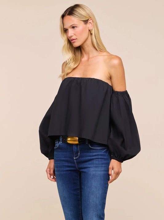 *PREORDER* SARAI OFF-SHOULDER TOP - BLACK