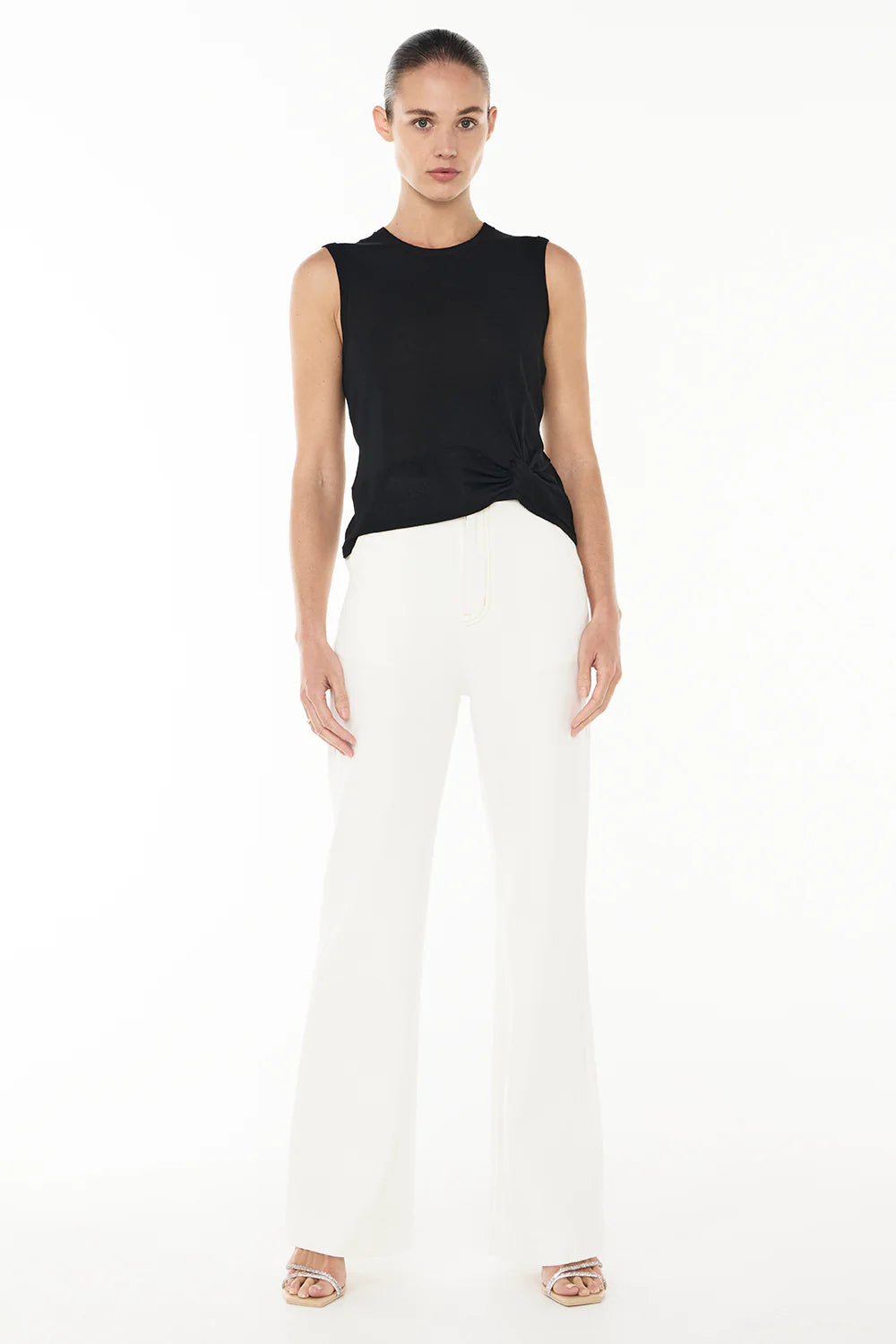*PREORDER* TWISTED KNIT TOP - BLACK