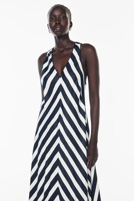 NEW BEAT MAXI DRESS- BLAK/WHITE