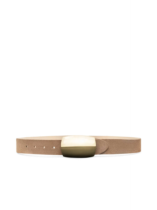 MILOU DOMED SUEDE BELT - CAPPUCCINO