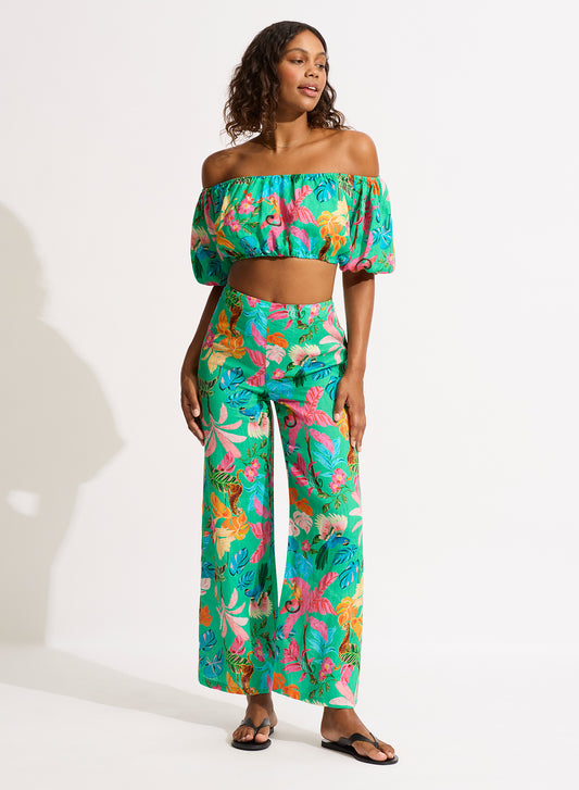 TROPICA OFF-SHOULDER TOP - JADE
