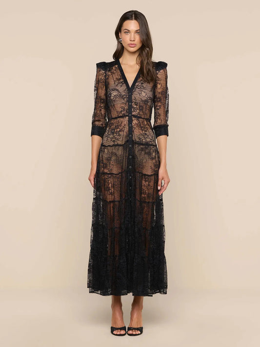 SERAPHINA LACE DRESS - BLACK