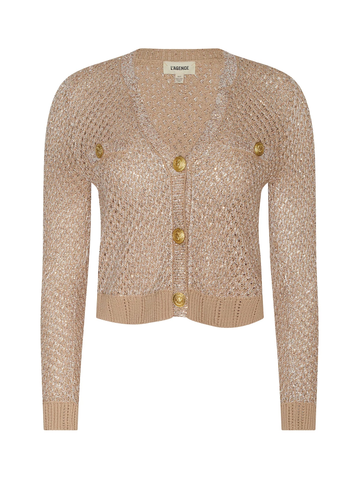 BLANCA SEQUIN CARDI - NATURAL MULTI/GOLD