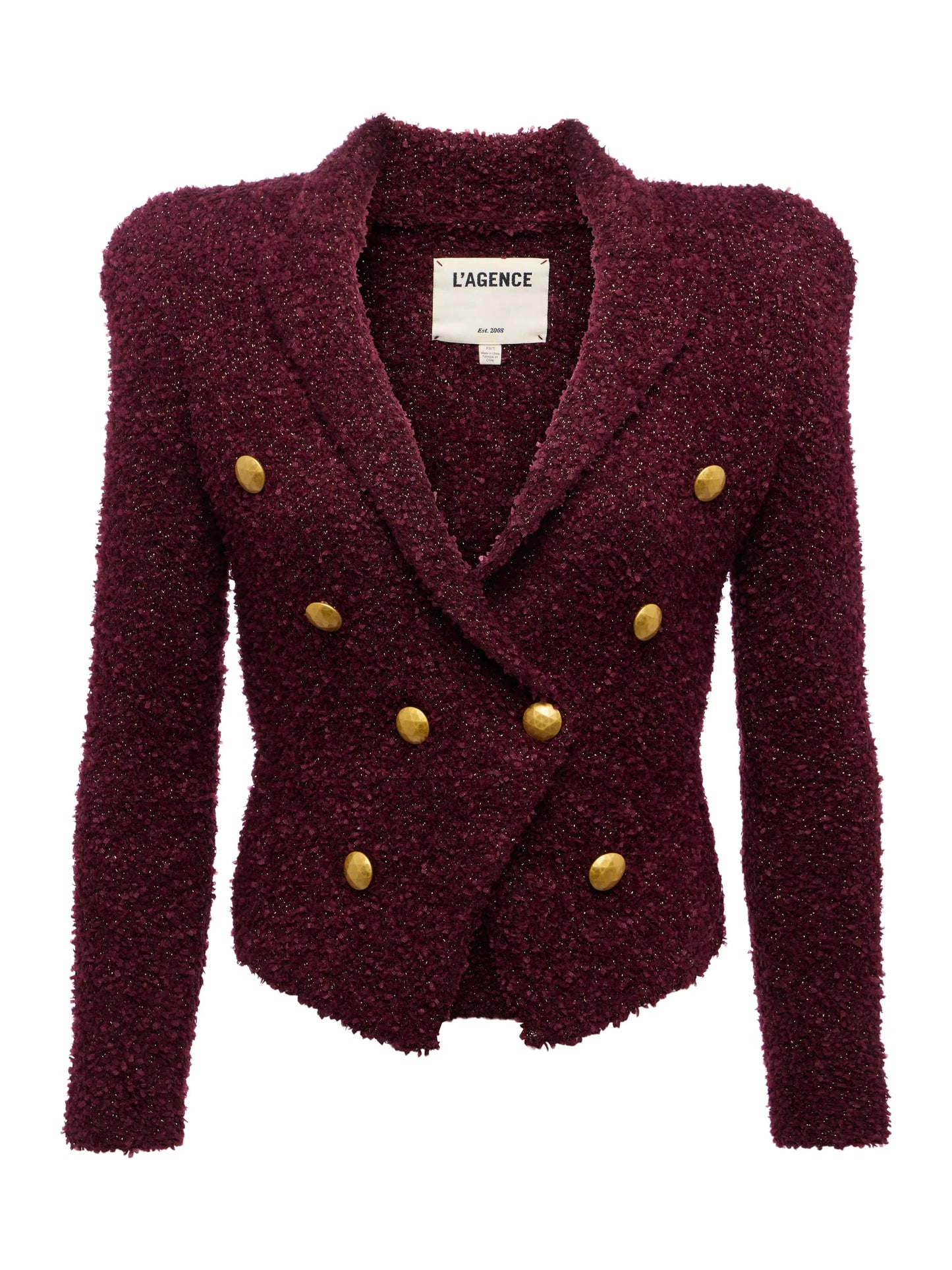 BETHANY KNIT BLAZER - DARK SYRAH/GOLD