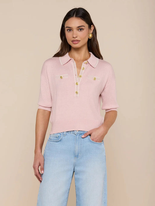 MASAKI SWEATER - NECTAR PINK/IVORY/GOLD