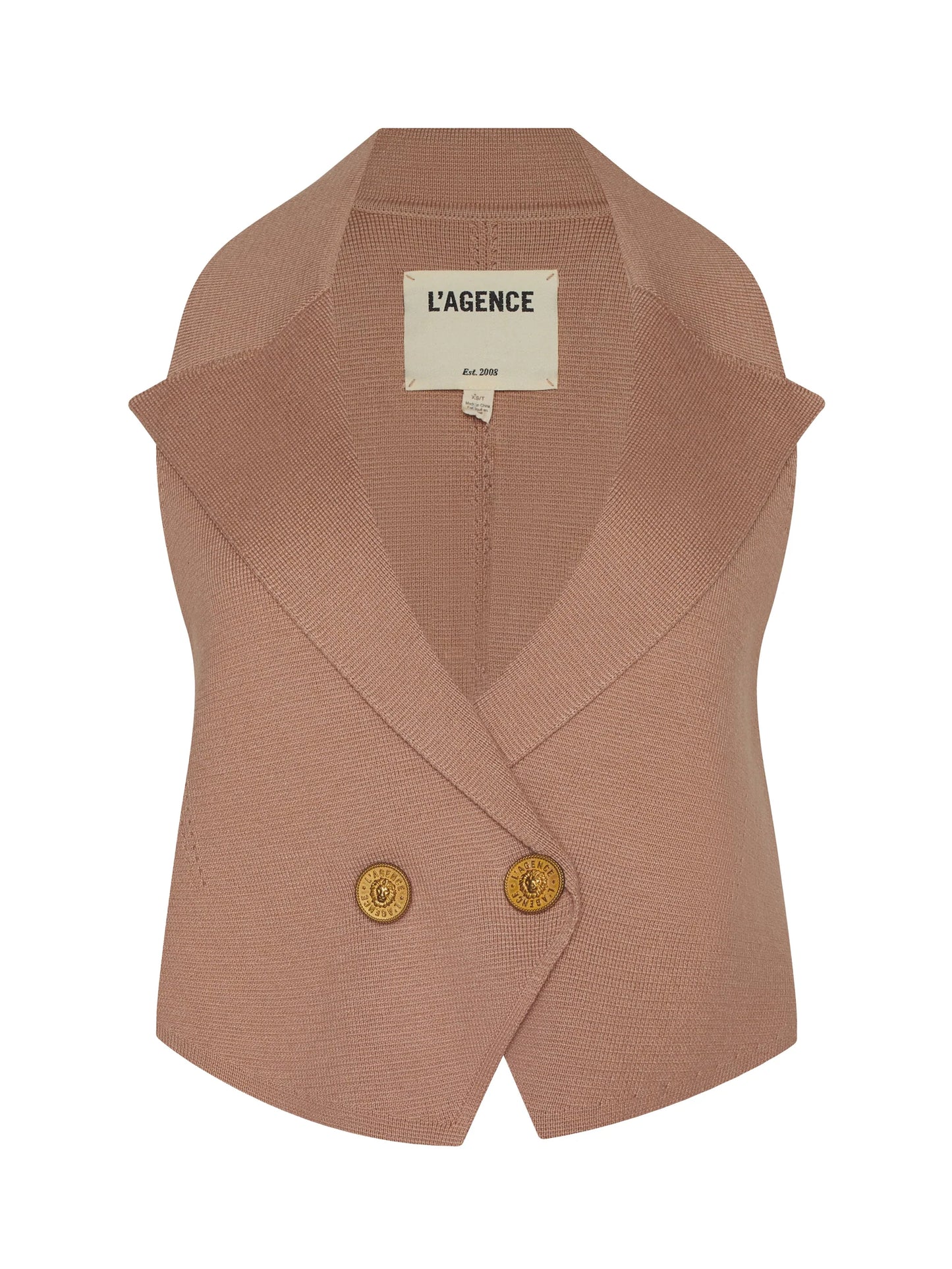ZADIE KNIT VEST - DARK CAPPUCCINO/GOLD