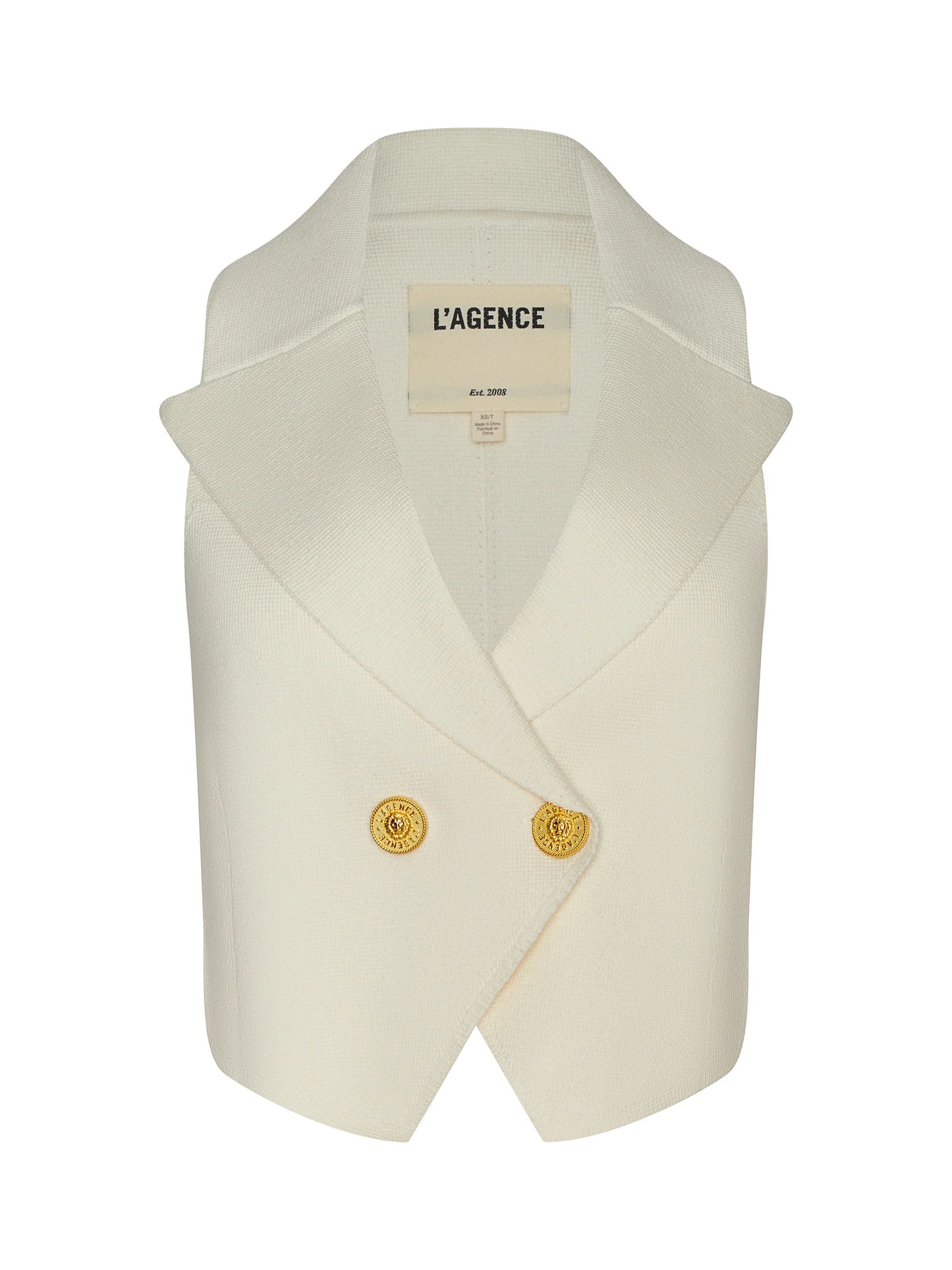 ZADIE KNIT VEST - IVORY/GOLD