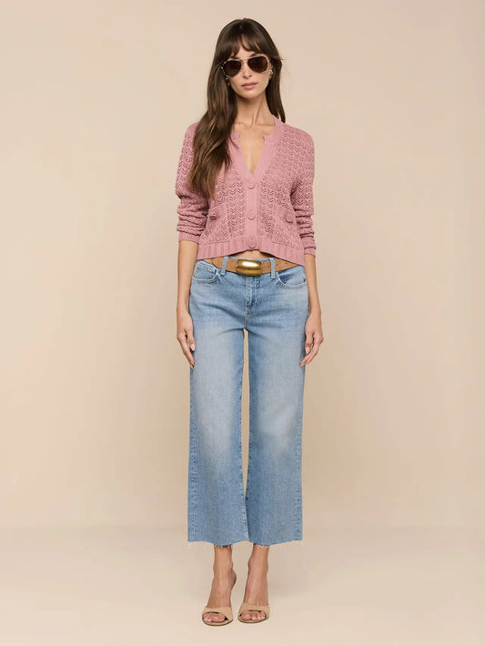 *PREORDER* ORLA POINTELLE KNIT CARDIGAN - LILAS