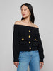 TERI OFF SHOULDER TOP - BLACK/GOLD
