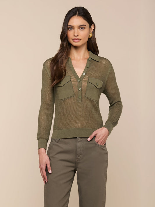 CARINE TOP - SMOKEY OLIVE