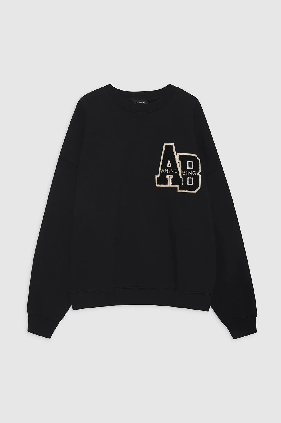 MILES OVERSIZED SWEATSHIRT LETTERMAN - BLACK