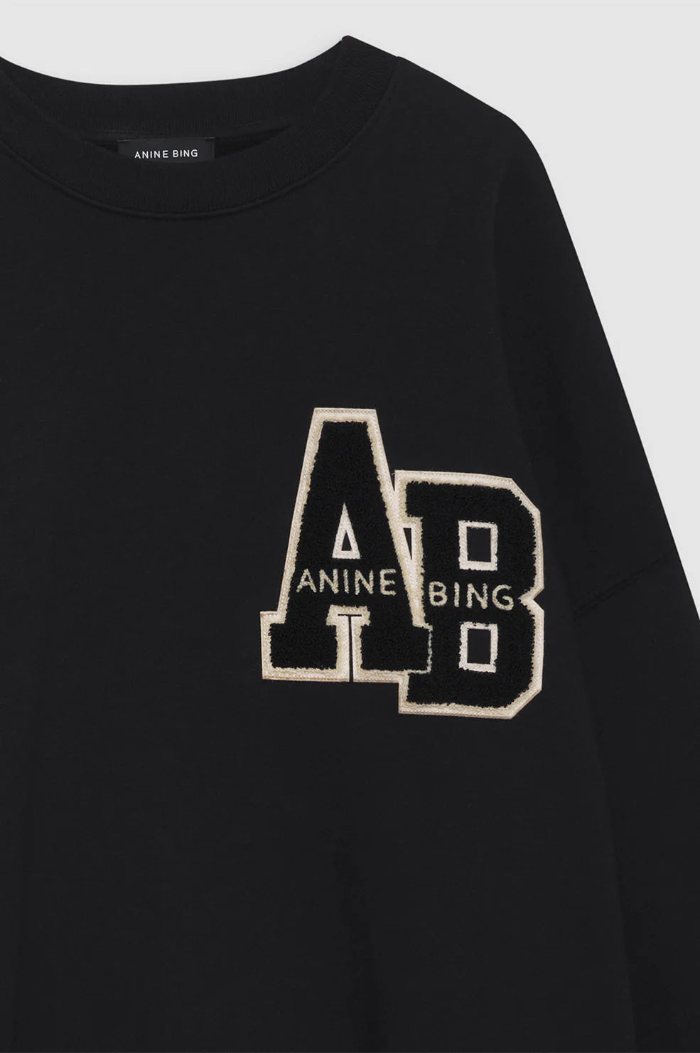 MILES OVERSIZED SWEATSHIRT LETTERMAN - BLACK