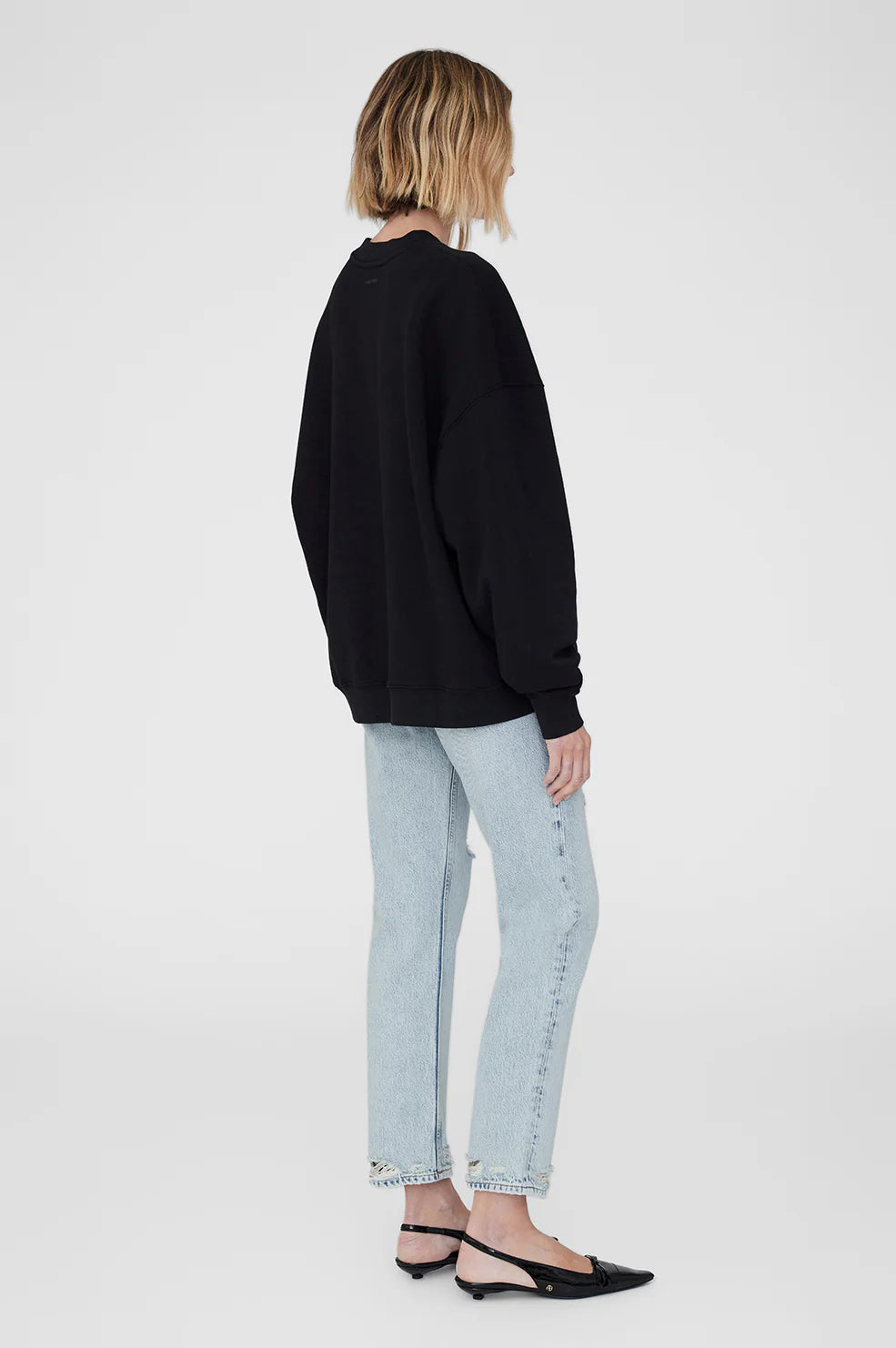 MILES OVERSIZED SWEATSHIRT LETTERMAN - BLACK