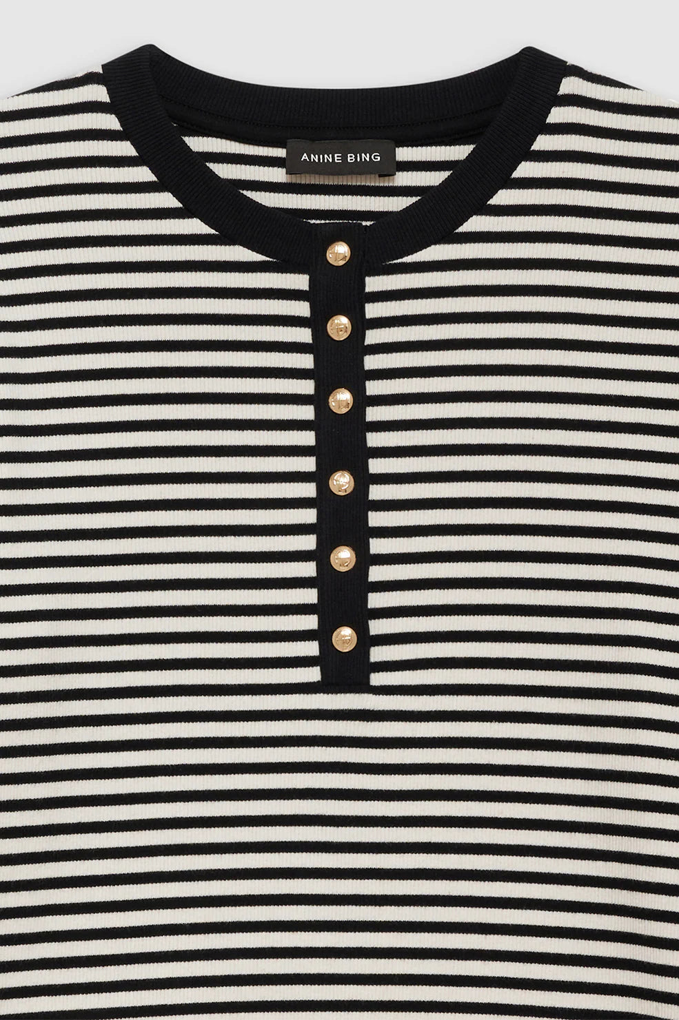 ALESSIA LONG SLEEVE TEE - CREAM AND BLACK STRIPE